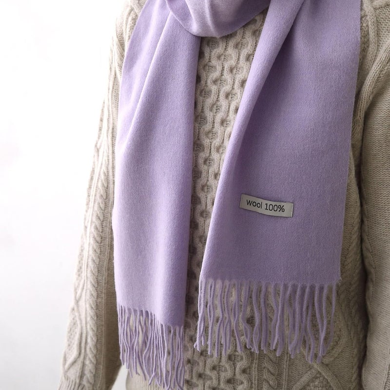 linişte 100% Wool Scarf - Men and Women Winter Warm Soft Luxurious Solid Colors Gift Box - Image 4